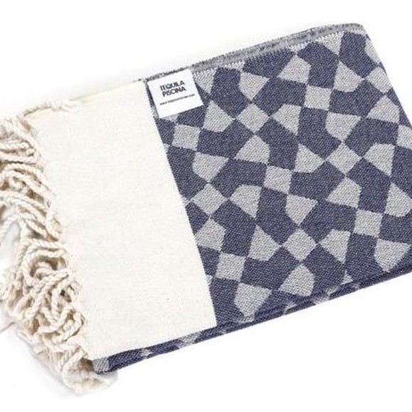 Blue Turkish Towel Wrap Beach Towel Picnic Blanket Diamond print Boho NWT - Picture 5 of 5